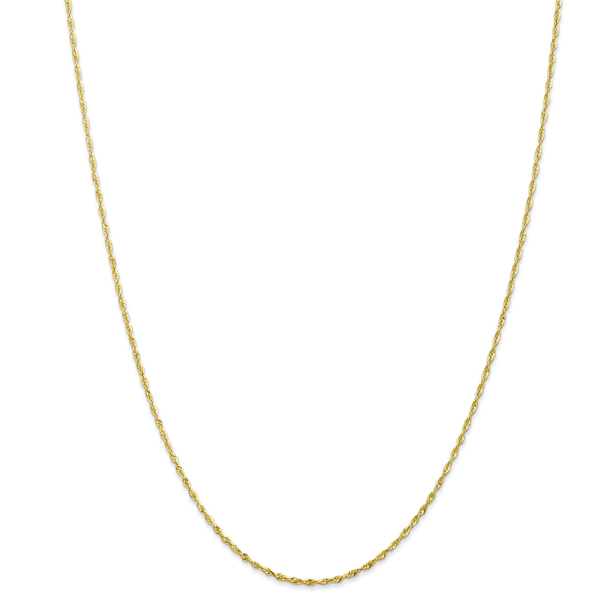 10K 1.5mm Diamond Cut Extra-Lite Rope Chain