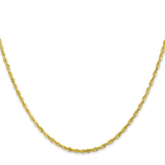 10K Gold Unisex Rope Anklet with Polished Diamond-Cut Finish