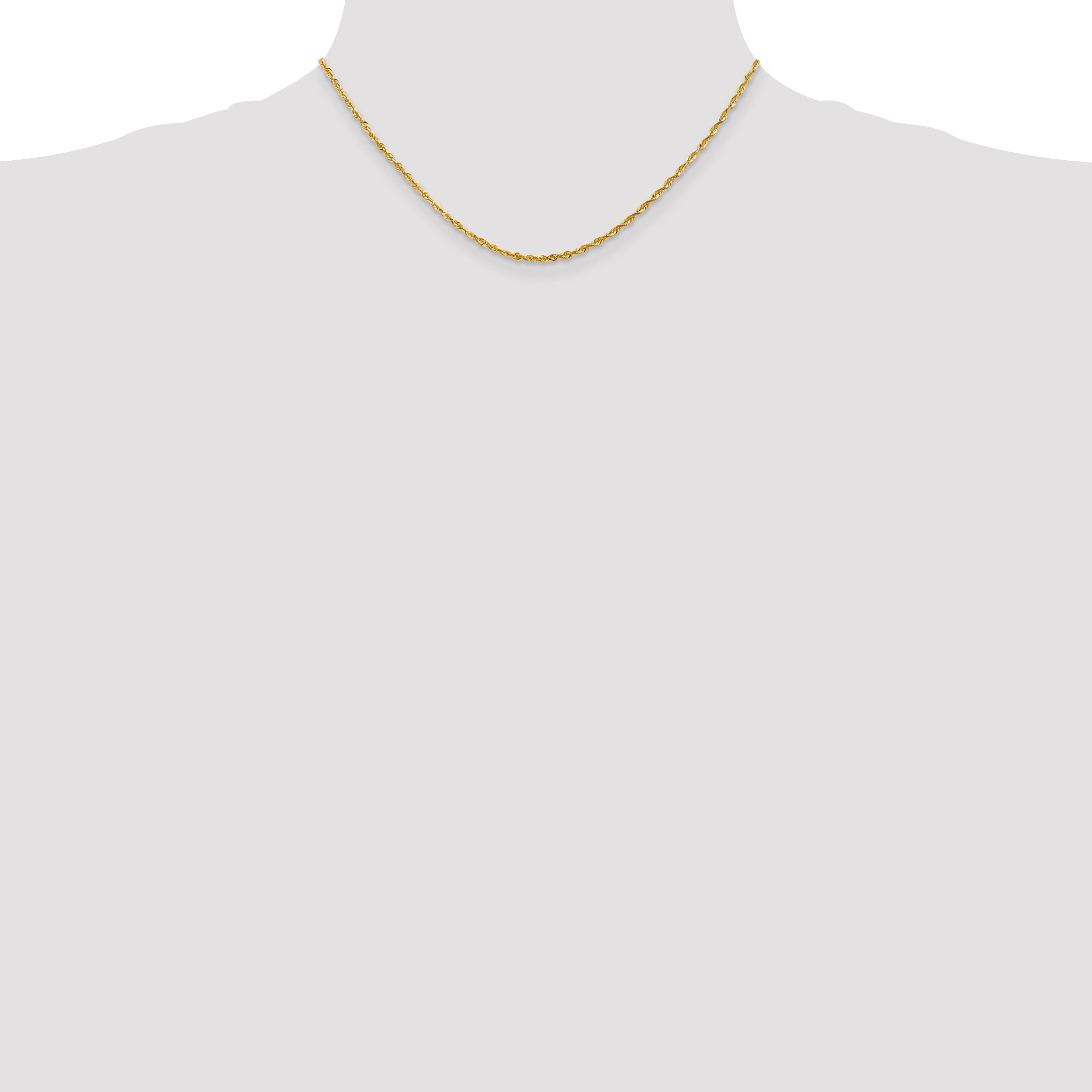 10K Gold Unisex Rope Anklet with Polished Diamond-Cut Finish