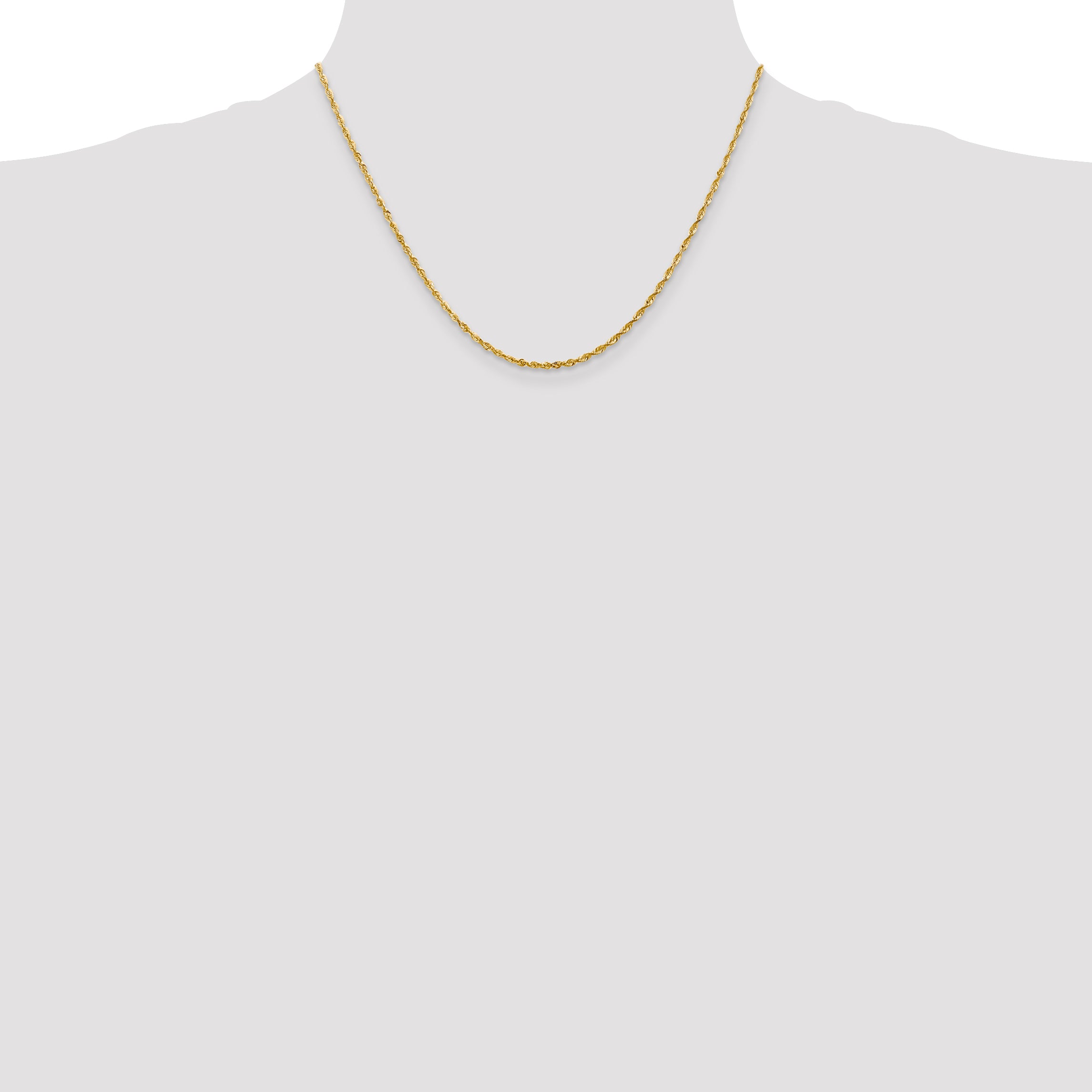 10K Gold Unisex Rope Anklet with Polished Diamond-Cut Finish
