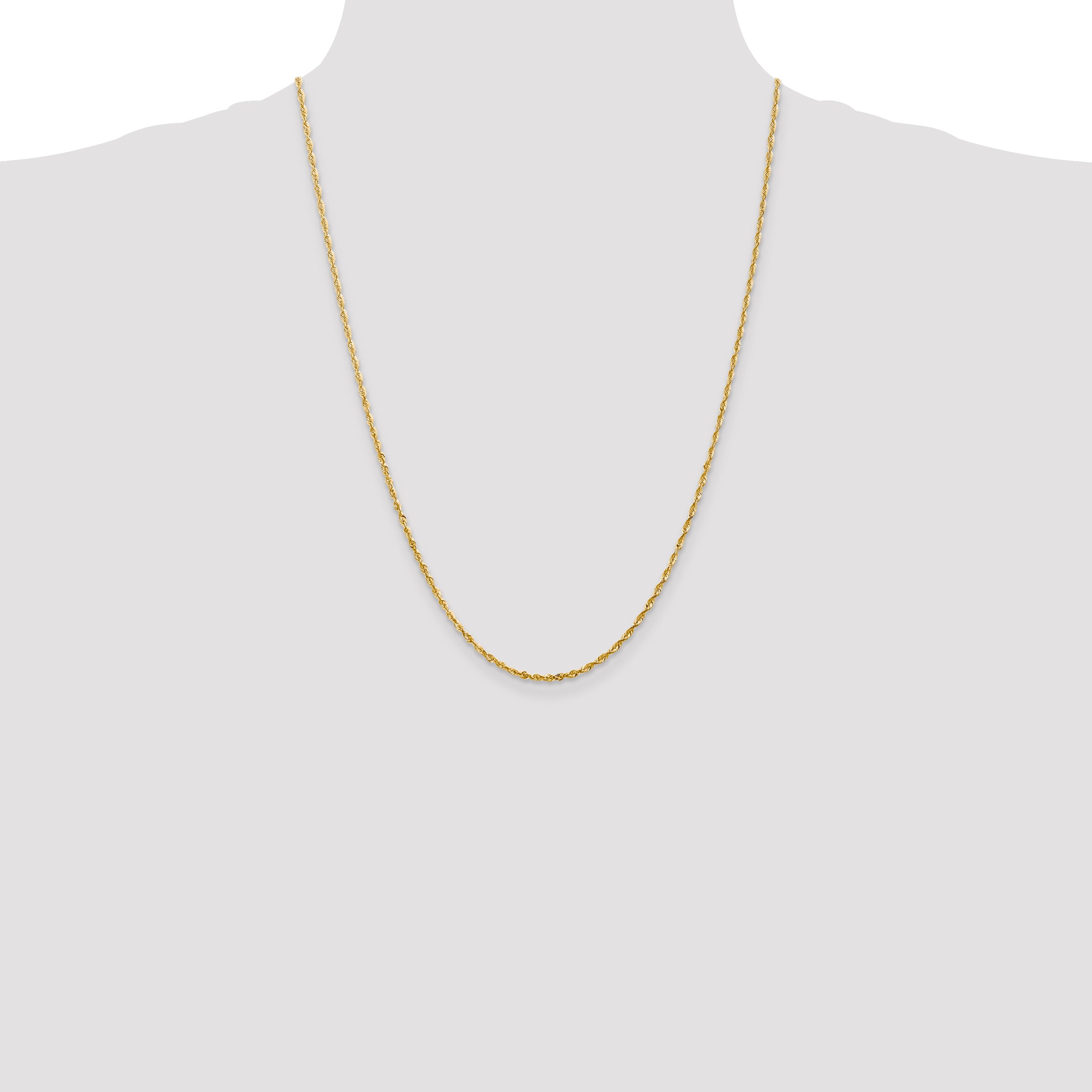 10K Gold Unisex Rope Anklet with Polished Diamond-Cut Finish
