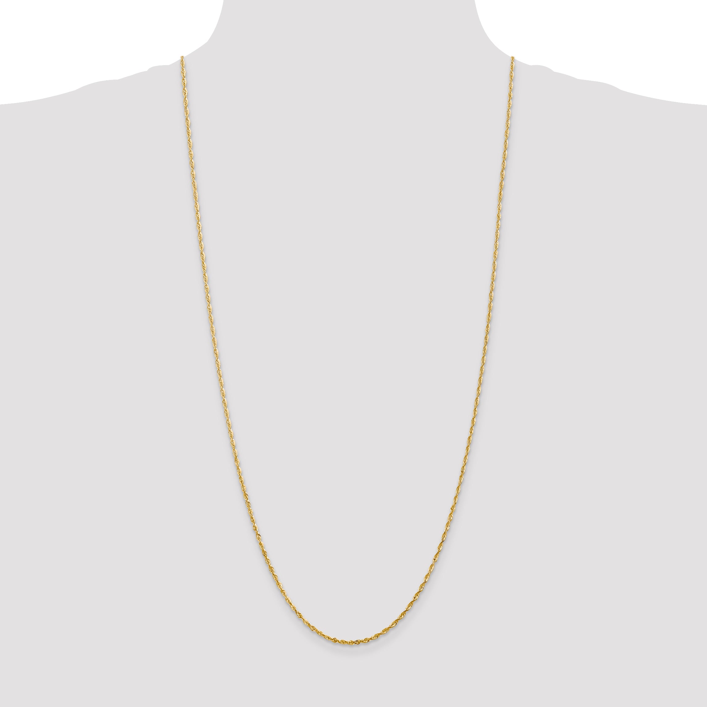 10K Gold Unisex Rope Anklet with Polished Diamond-Cut Finish