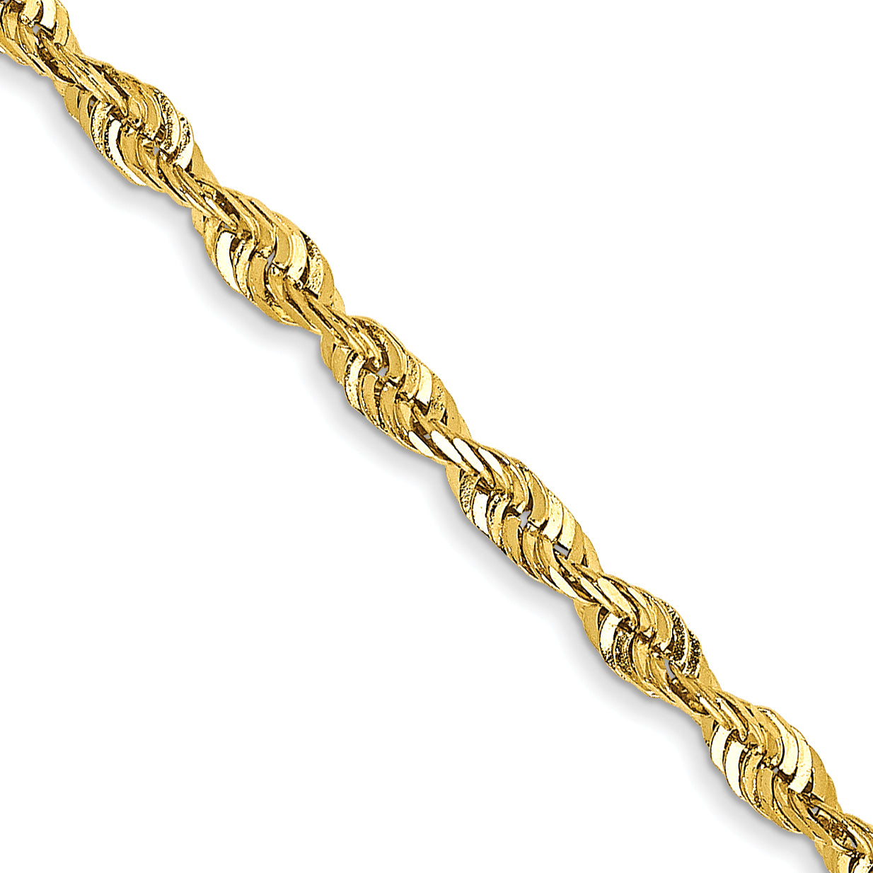 10k 2.25mm Extra-Light Diamond Cut Rope Chain