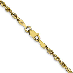 10K Gold Rope Necklace with Polished Diamond-Cut Elegant Design