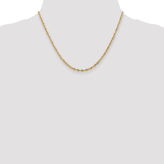 10K Gold Rope Necklace with Polished Diamond-Cut Elegant Design