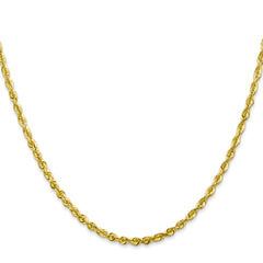 10K Gold Diamond-Cut Lightweight Rope Chain Necklace 18-Inch Polished Finish