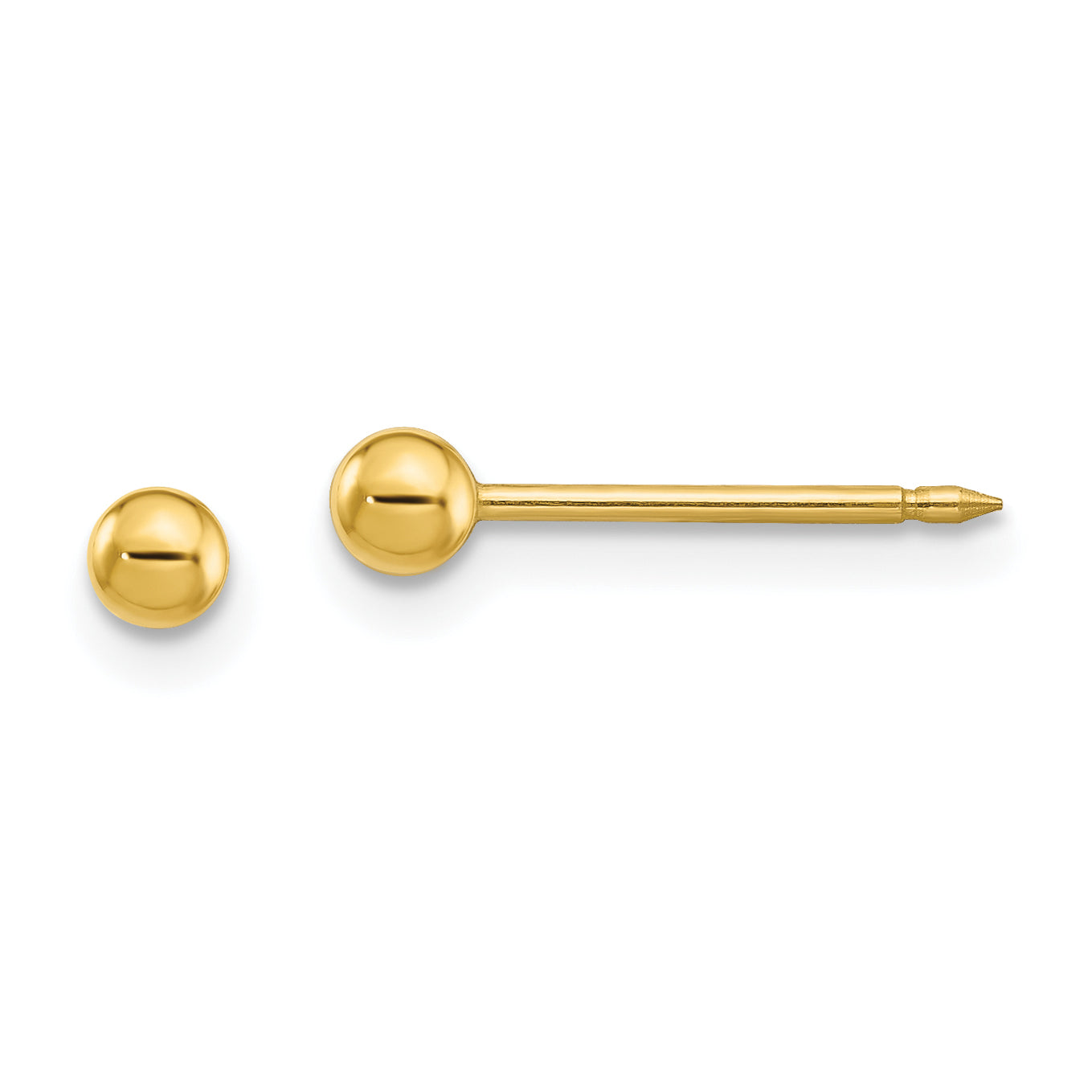 Inverness 24k Plated 3mm Ball Post Earrings Main image