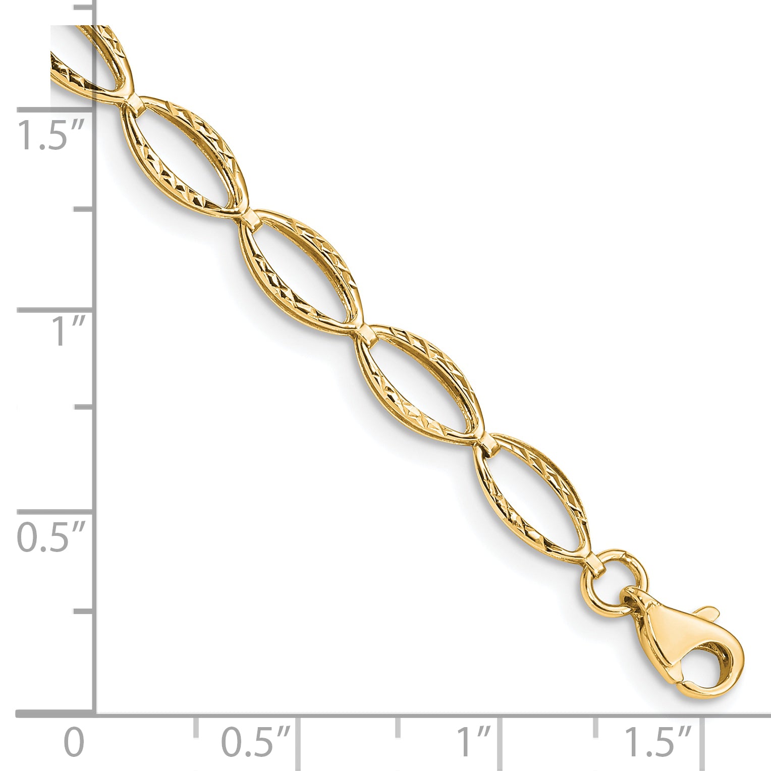 10k Polished Oval Link Bracelet