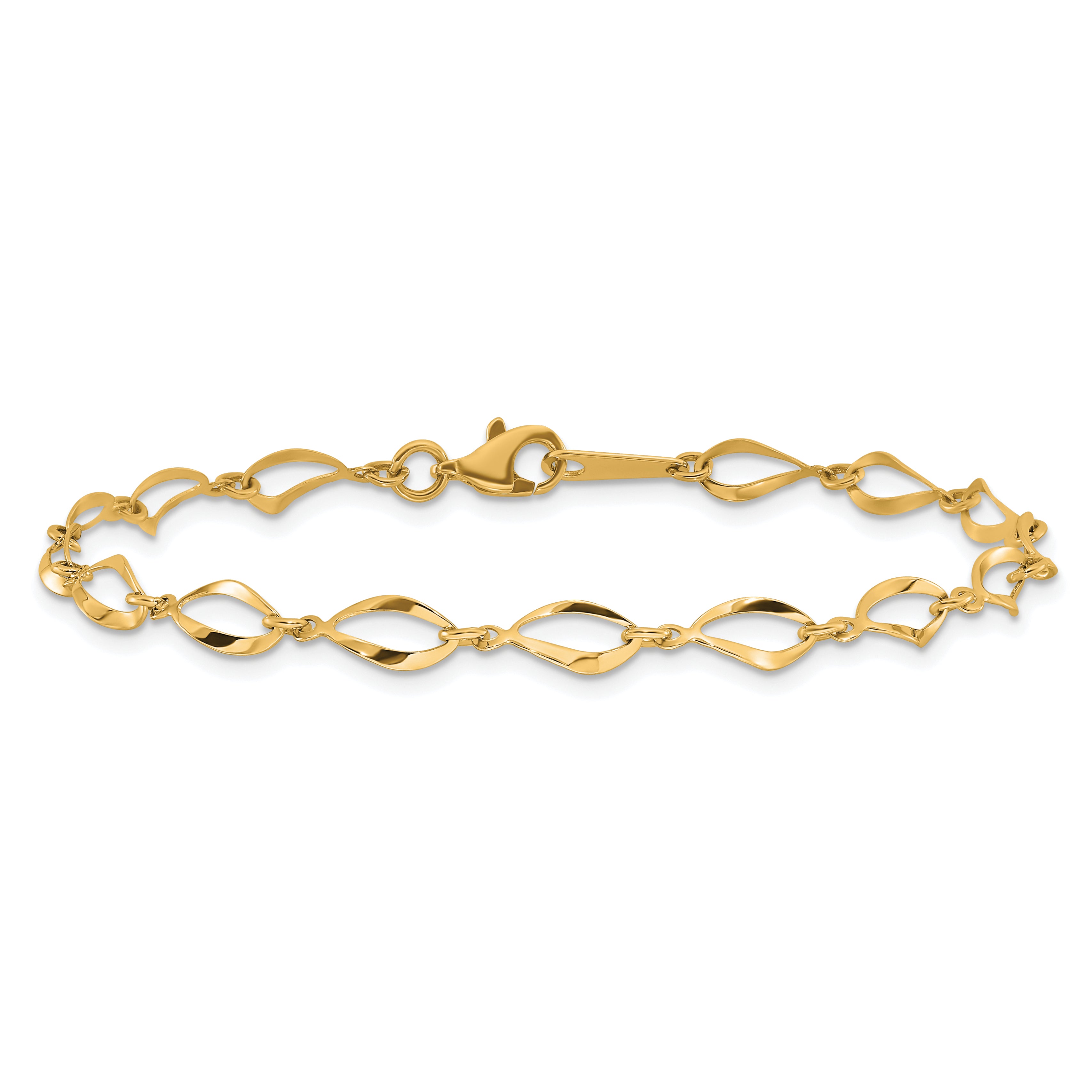 10k Polished Fancy Link Bracelet