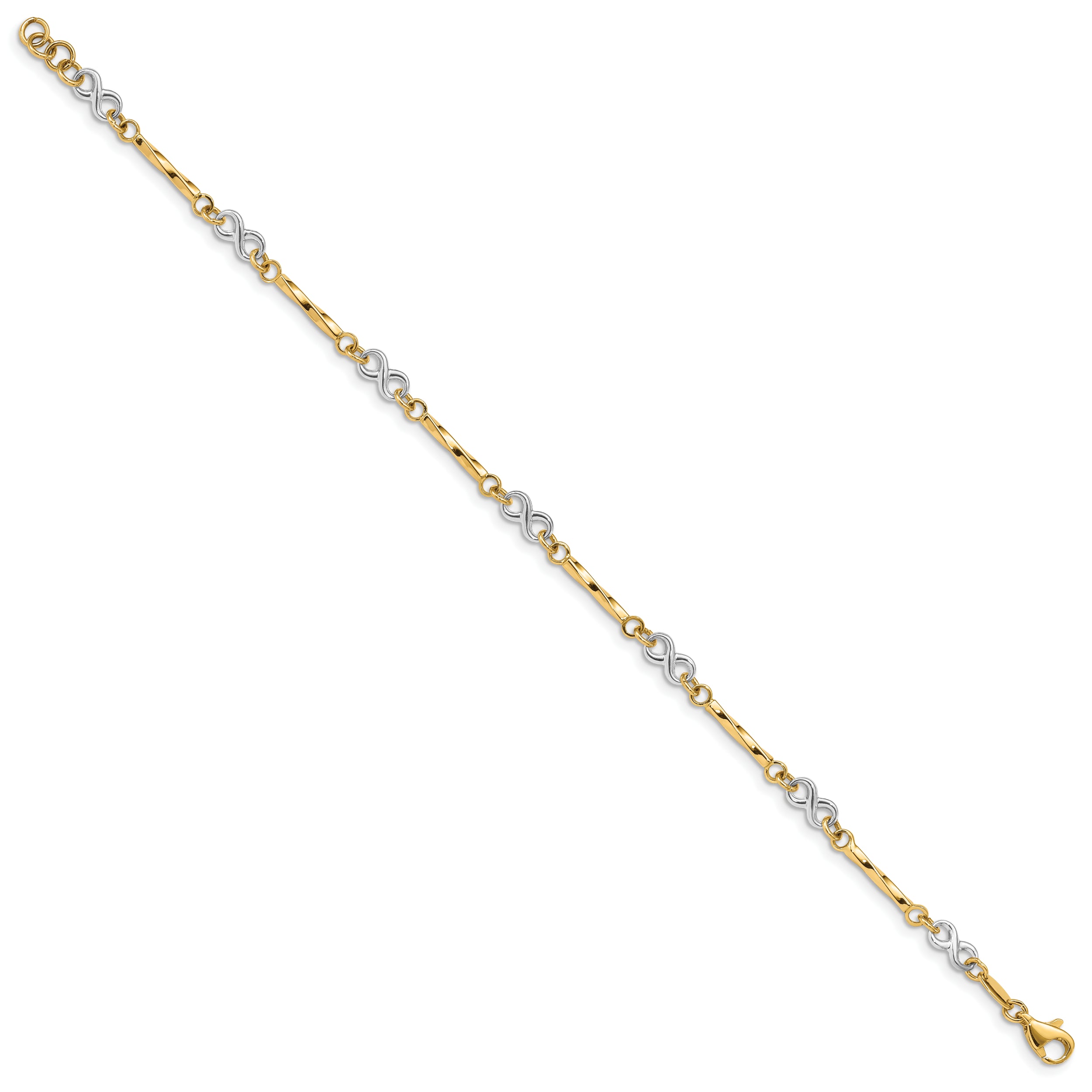 10k Two-tone Fancy Link Bracelet