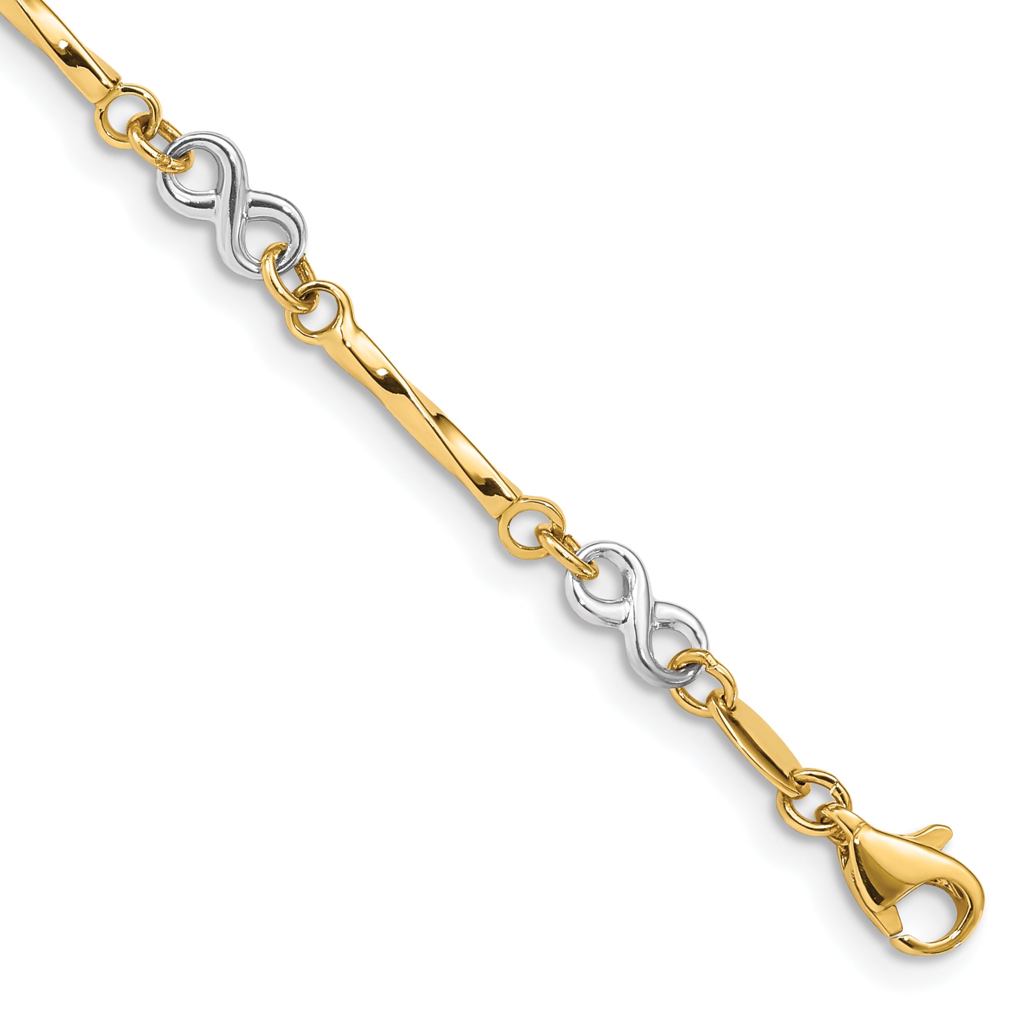 10k Two-tone Fancy Link Bracelet