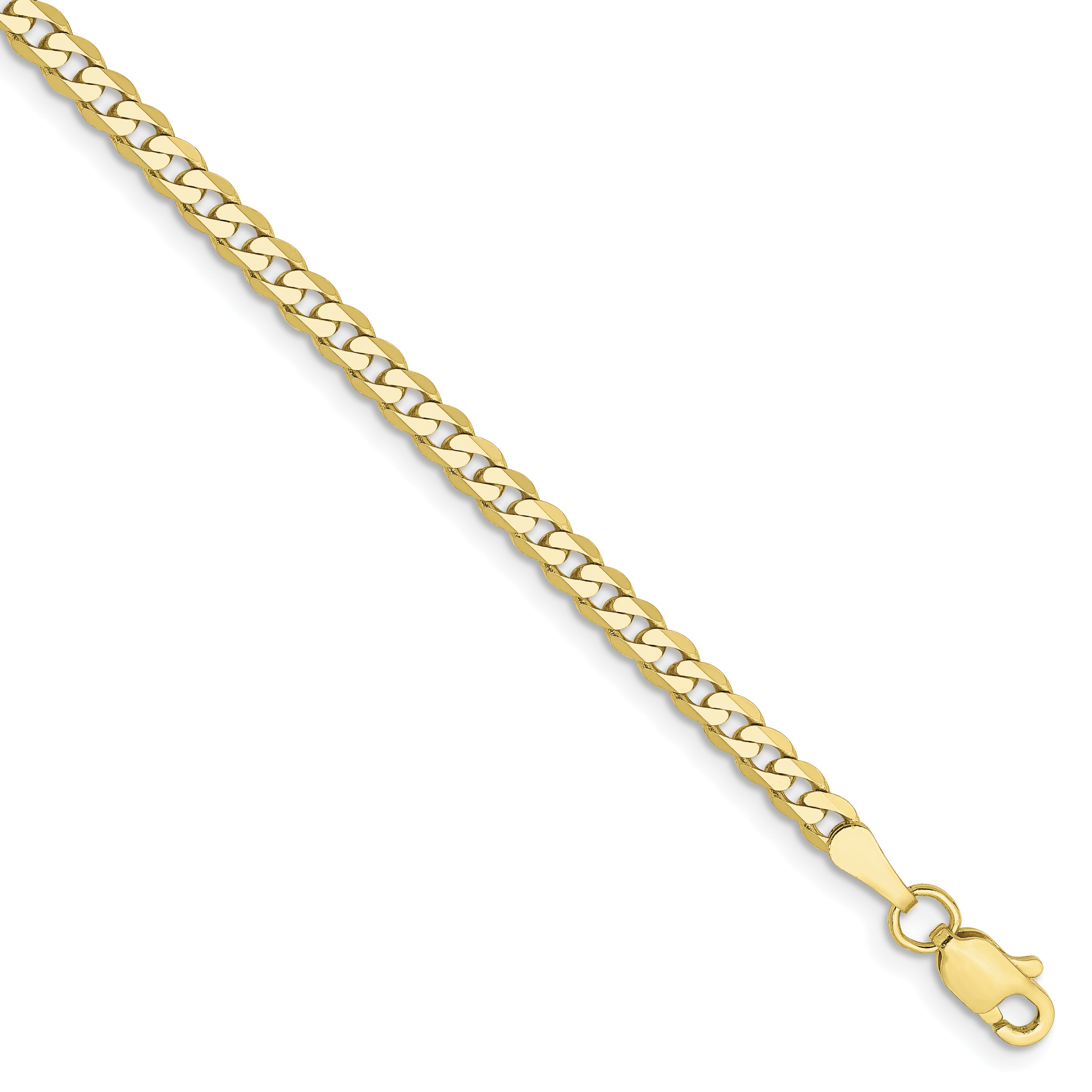 10K 2.9mm Flat Beveled Curb Chain