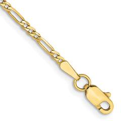 10k 1.75mm Flat Figaro Chain Anklet