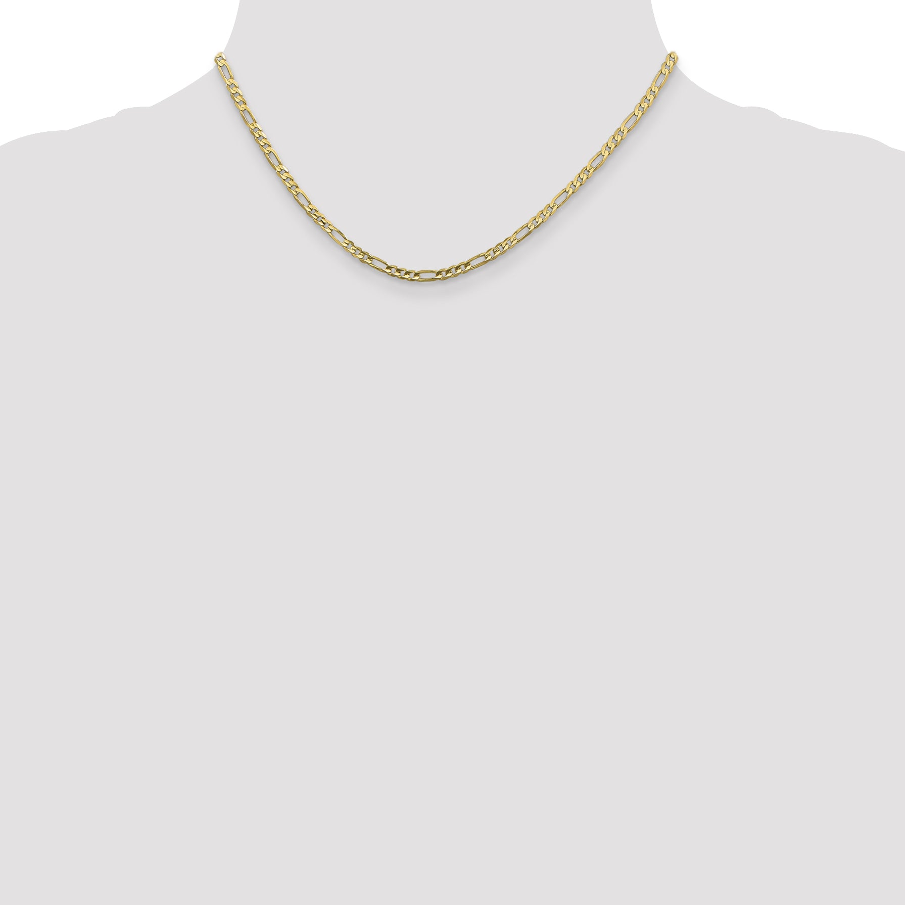 10K Gold Figaro Chain Necklace with Polished Finish for Elegant Wear - 16