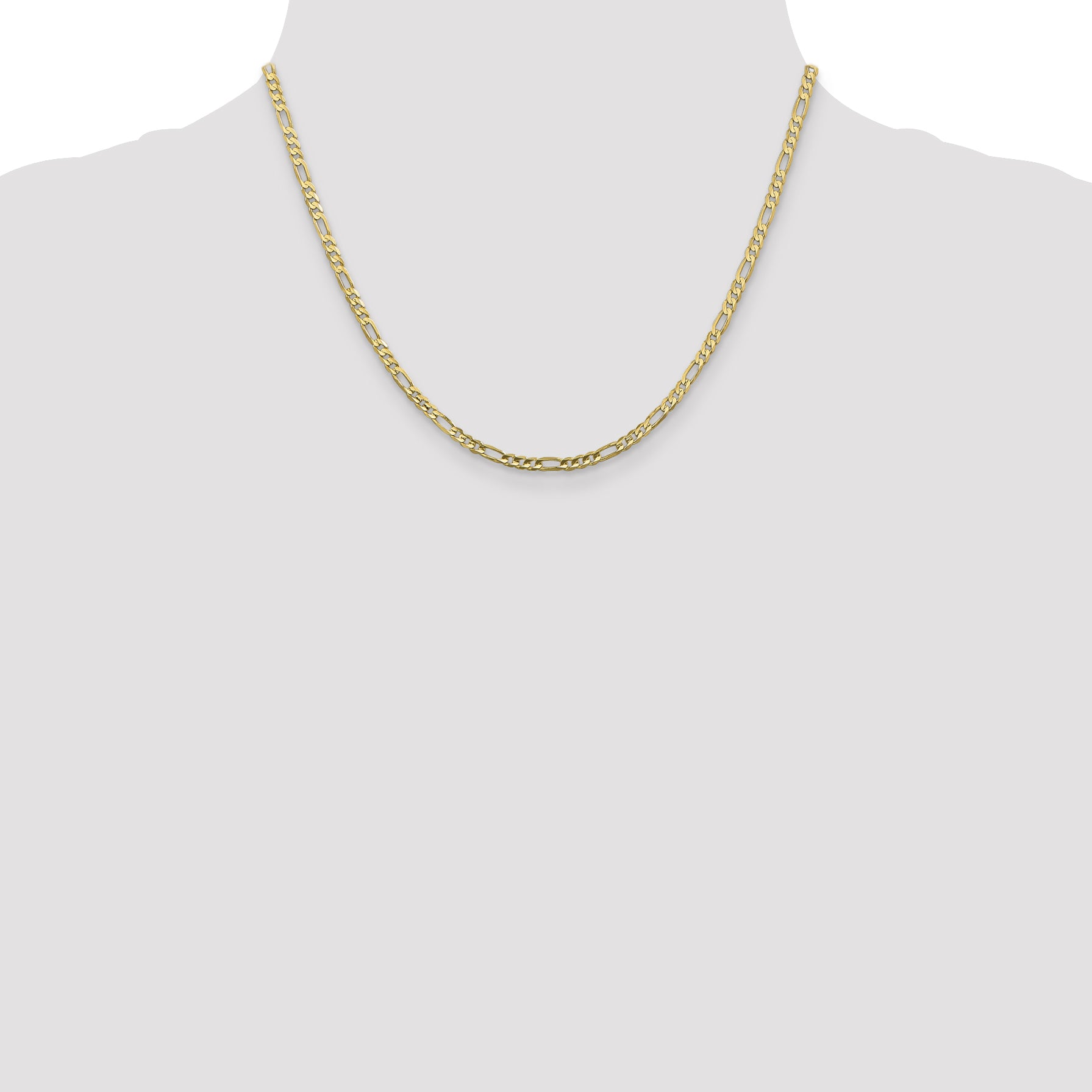 10K Gold Figaro Chain Necklace with Polished Finish for Elegant Wear - 16