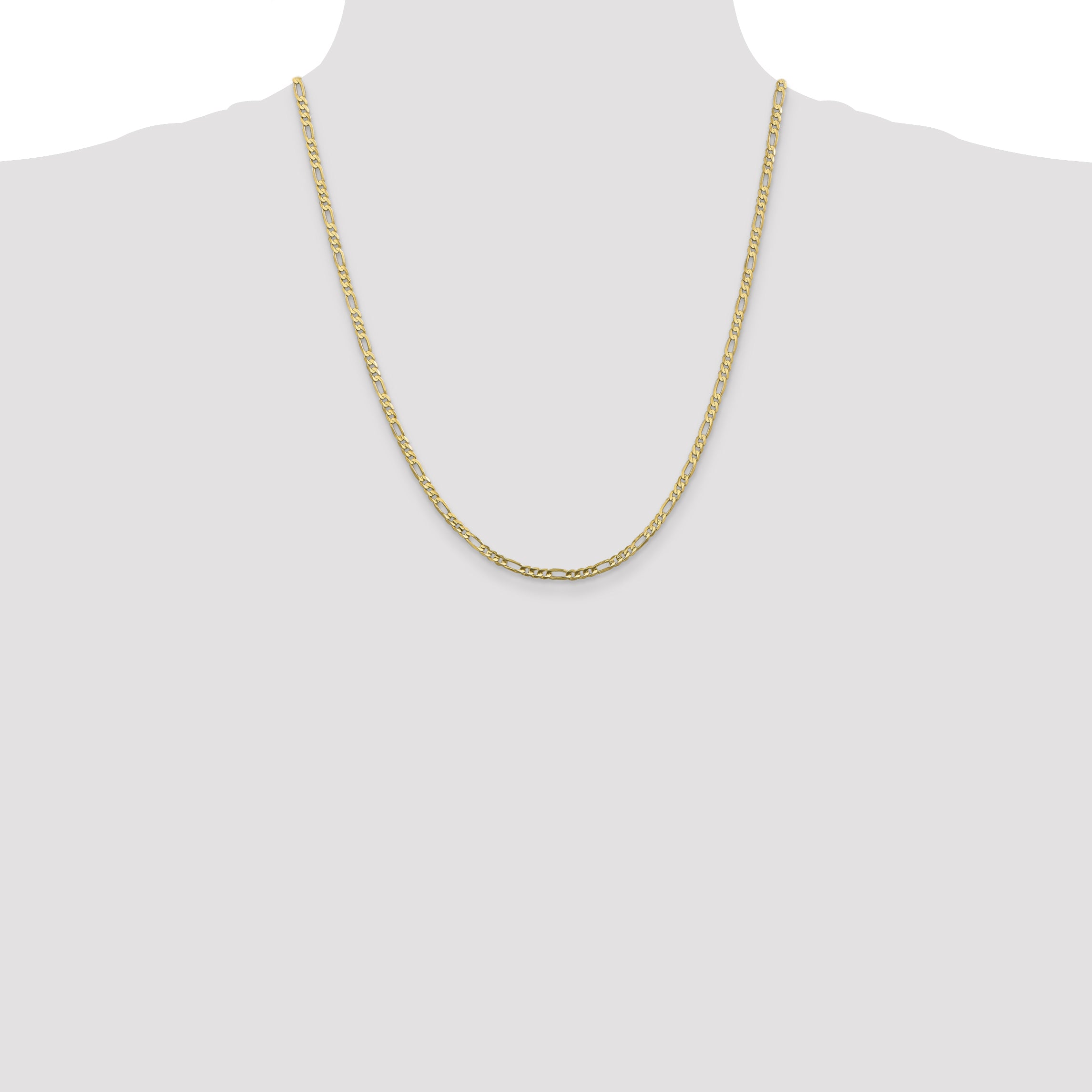 10K Gold Figaro Chain Necklace with Polished Finish for Elegant Wear - 16