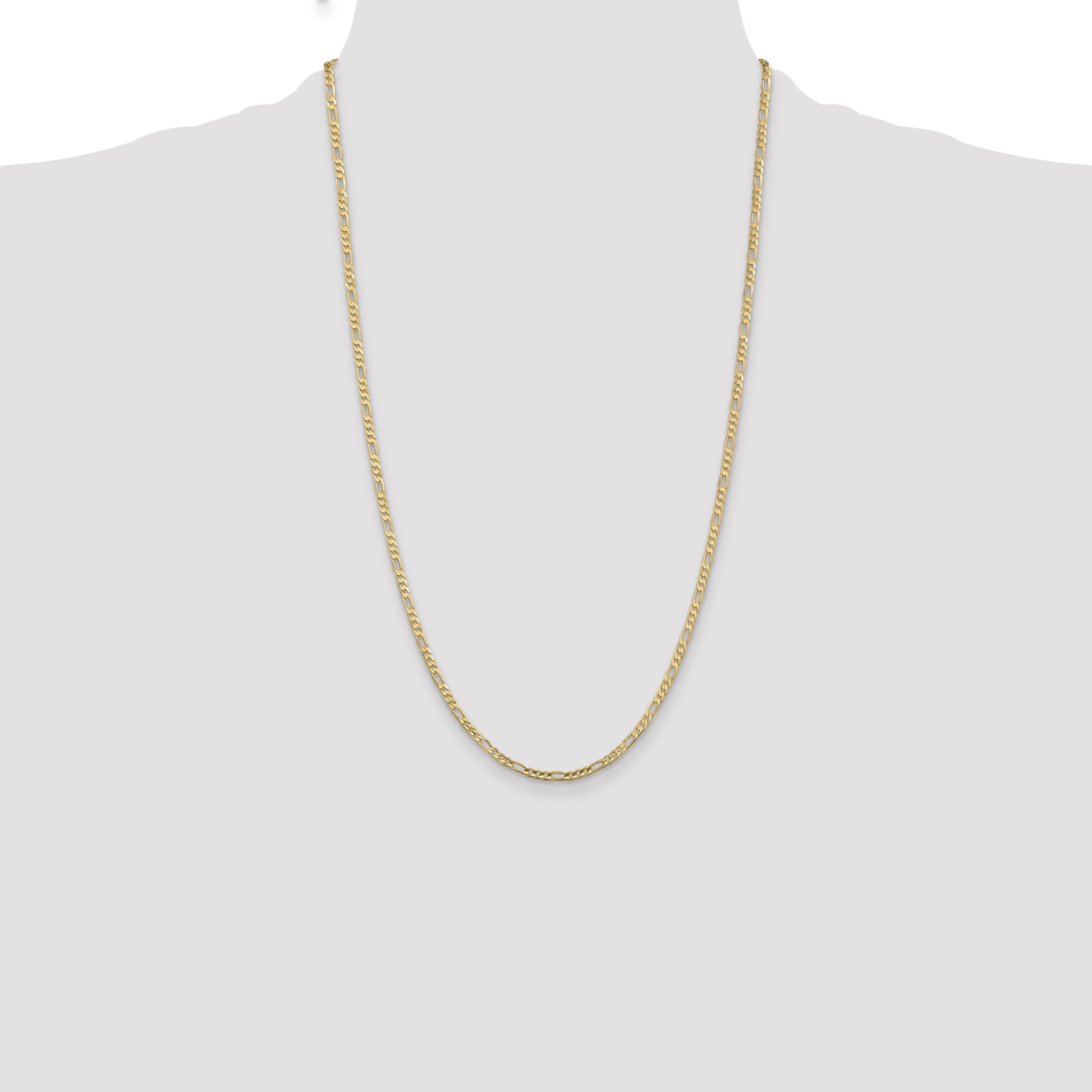 10K Gold Figaro Chain Necklace with Polished Finish for Elegant Wear - 16
