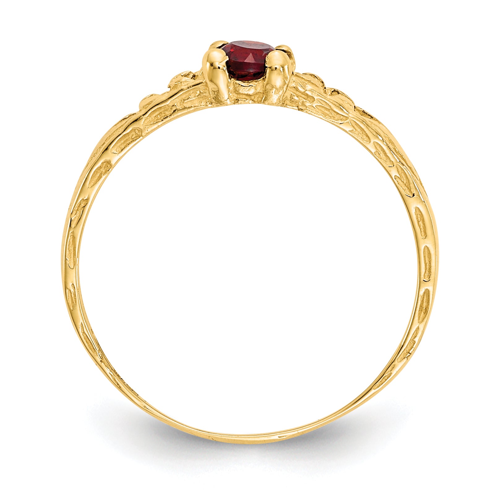 10k Madi K 3mm Garnet Birthstone Baby Ring