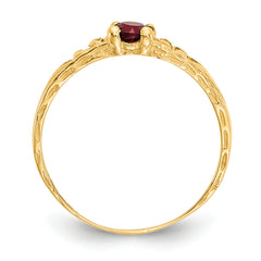 10k Madi K 3mm Garnet Birthstone Baby Ring