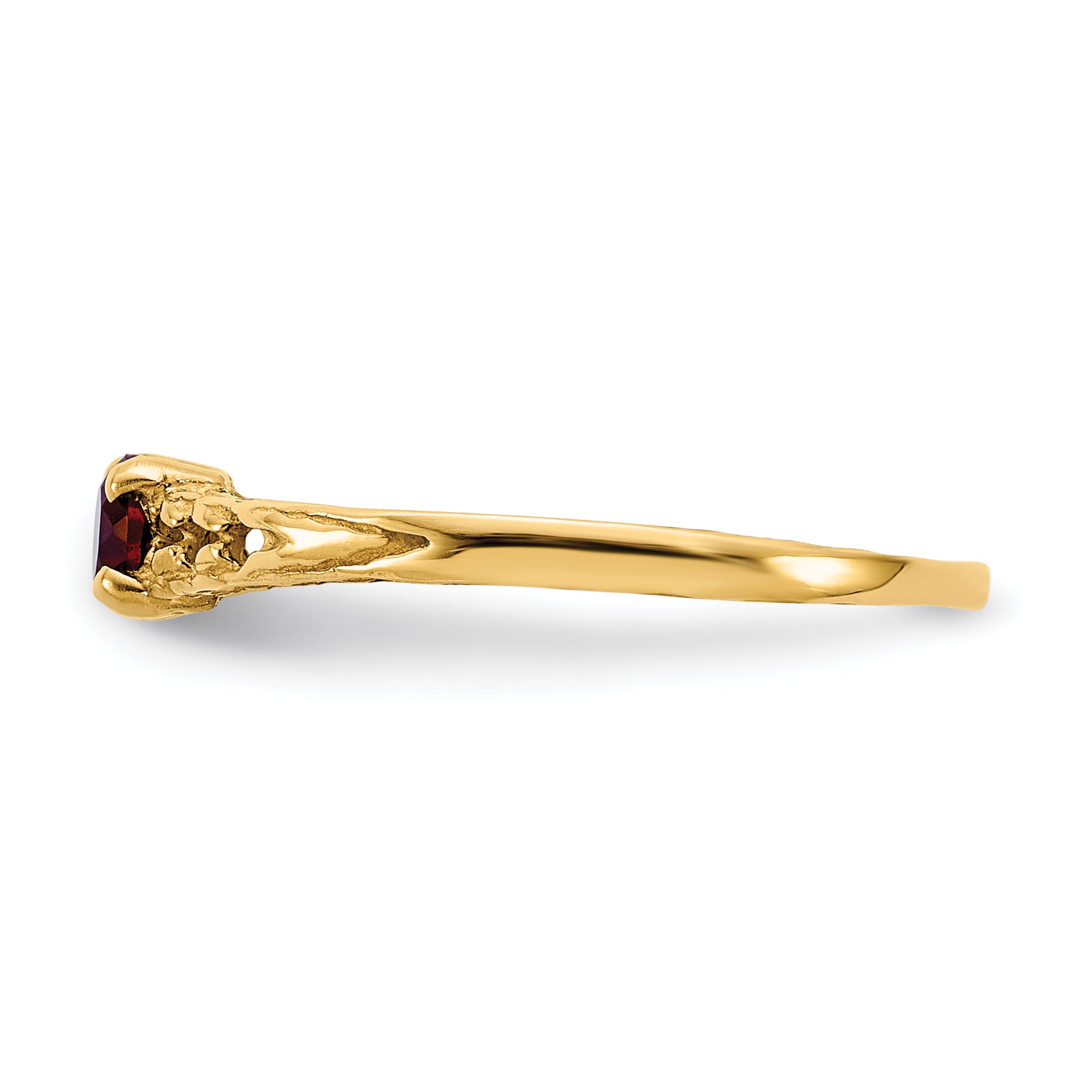 10k Madi K 3mm Garnet Birthstone Baby Ring