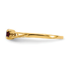 10k Madi K 3mm Garnet Birthstone Baby Ring