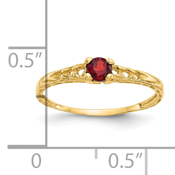 10k Madi K 3mm Garnet Birthstone Baby Ring