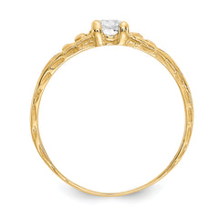 10k Madi K 3mm White Topaz Birthstone Baby Ring - 3