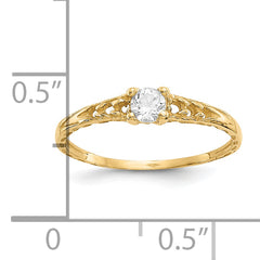 10k Madi K 3mm White Topaz Birthstone Baby Ring - 3