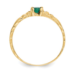 10k Madi K 3mm Emerald Birthstone Baby Ring