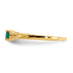 10k Madi K 3mm Emerald Birthstone Baby Ring - 3