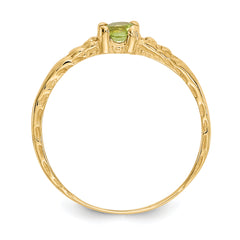 10k Madi K 3mm Peridot Birthstone Baby Ring