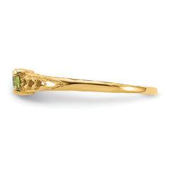 10k Madi K 3mm Peridot Birthstone Baby Ring