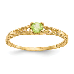 10k Madi K 3mm Peridot Birthstone Baby Ring