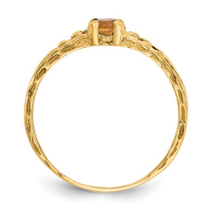 10k Madi K 3mm Citrine Birthstone Baby Ring