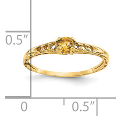 10k Madi K 3mm Citrine Birthstone Baby Ring - 3