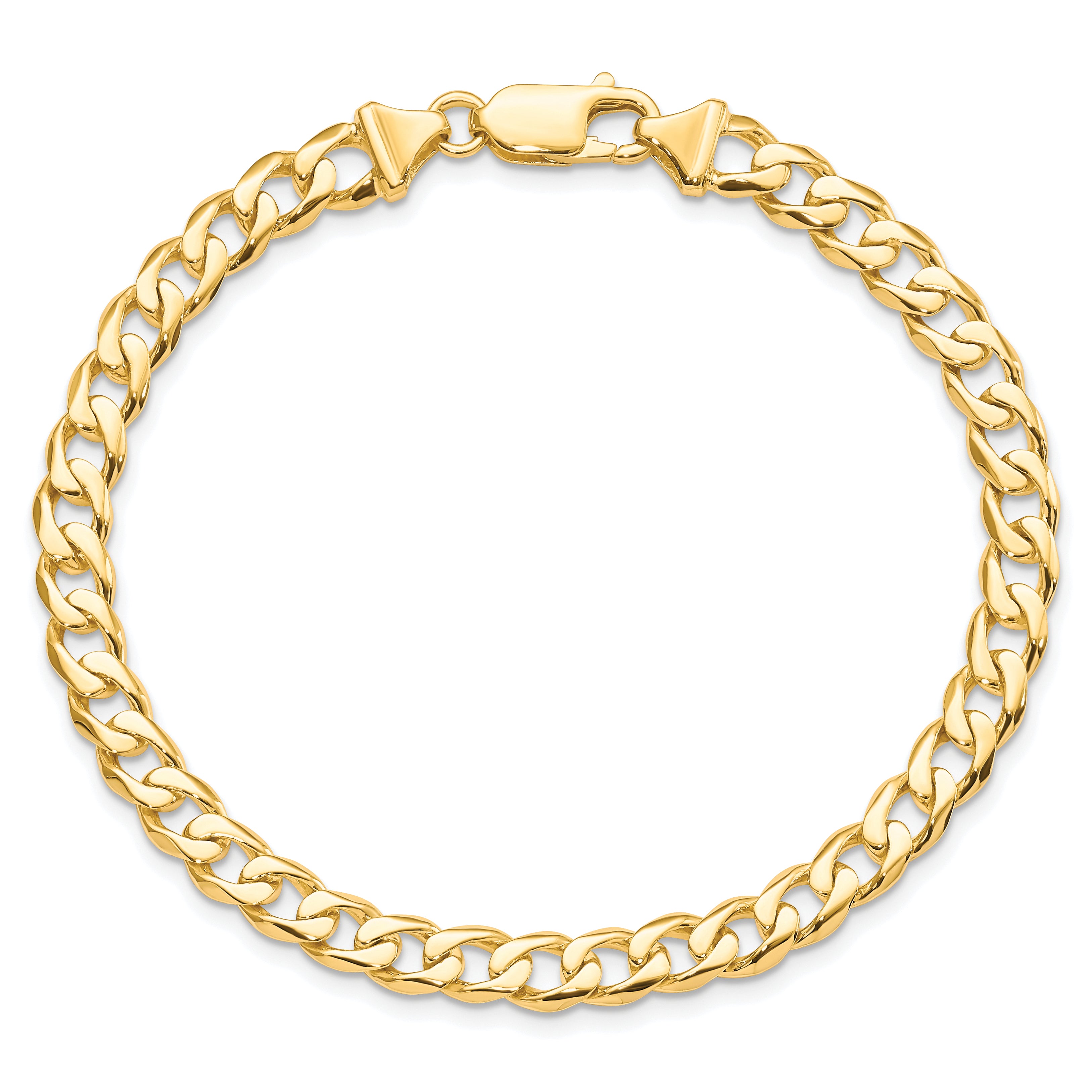 10k 5.8mm Hand-polished Fancy Link Bracelet
