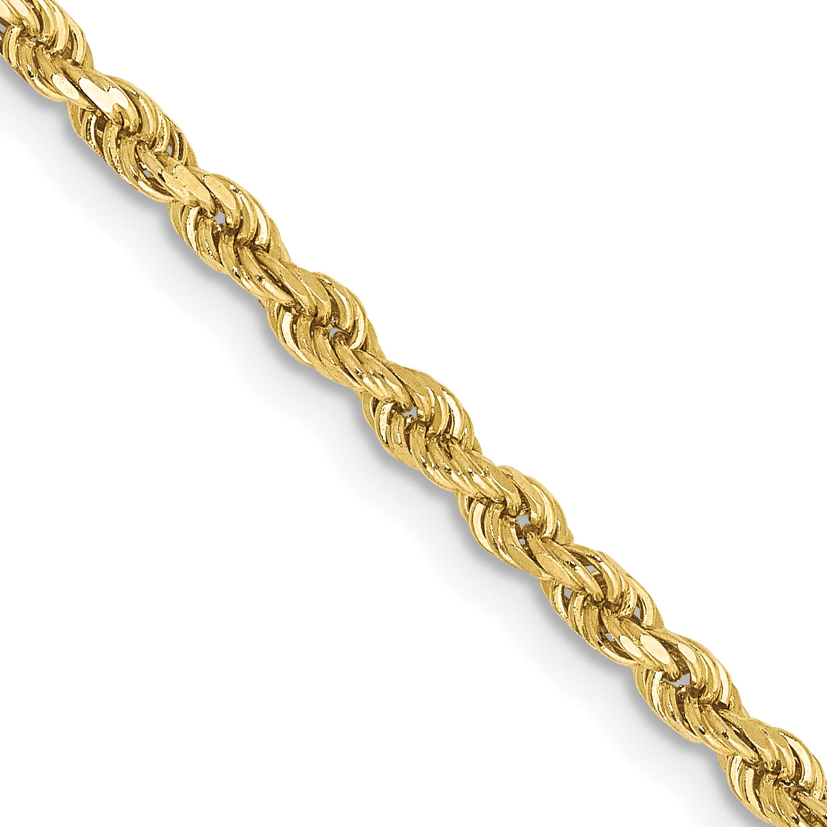 10k 2.25mm Diamond-cut Rope Chain