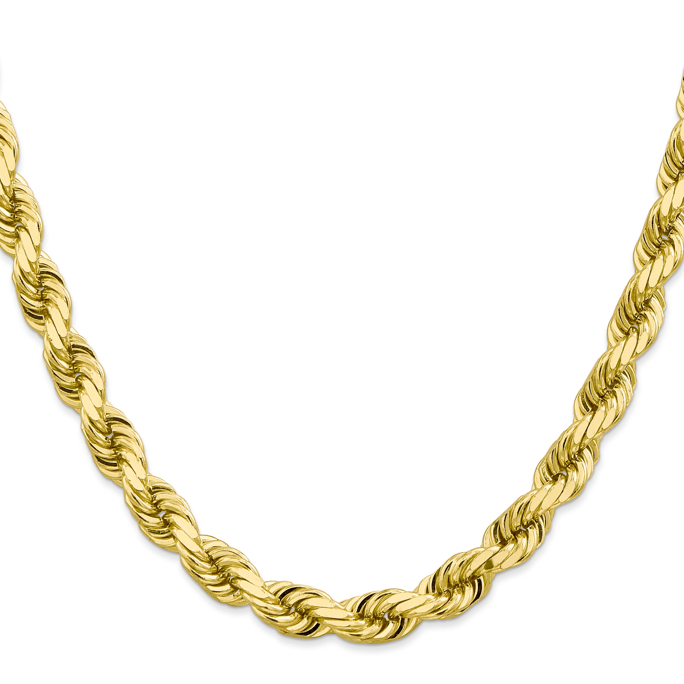 10K Gold Diamond-Cut Rope Necklace with Polished Finish 22 Secondary image
