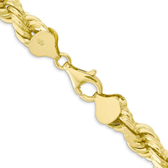 10K Gold Diamond-Cut Rope Necklace with Polished Finish 22 - 22