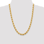 10K Gold Diamond-Cut Rope Necklace with Polished Finish 22