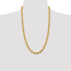 10K Gold Diamond-Cut Rope Necklace with Polished Finish 22