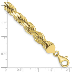 10k 8mm Diamond-cut Rope Chain