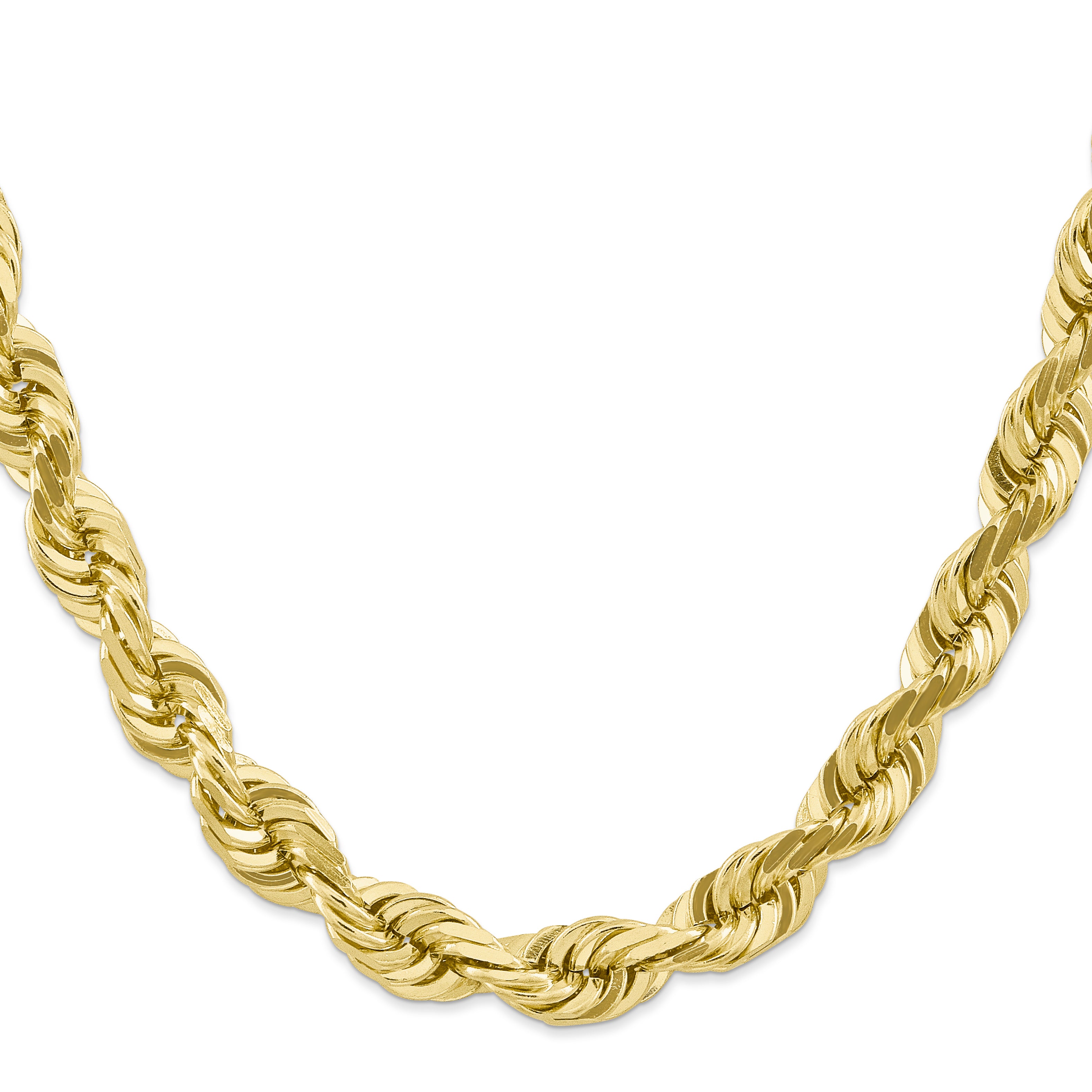 10K Gold Diamond-Cut Rope Necklace with Polished Finish Secondary image