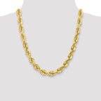 10K Gold Diamond-Cut Rope Necklace with Polished Finish