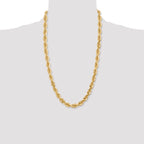10K Gold Diamond-Cut Rope Necklace with Polished Finish