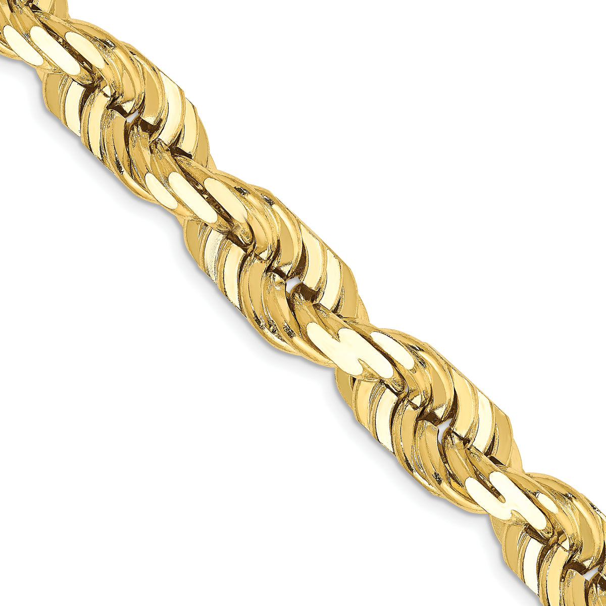 10k 10mm Diamond-cut Rope Chain