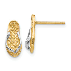 10K W/Rhodium Flip Flop Earrings