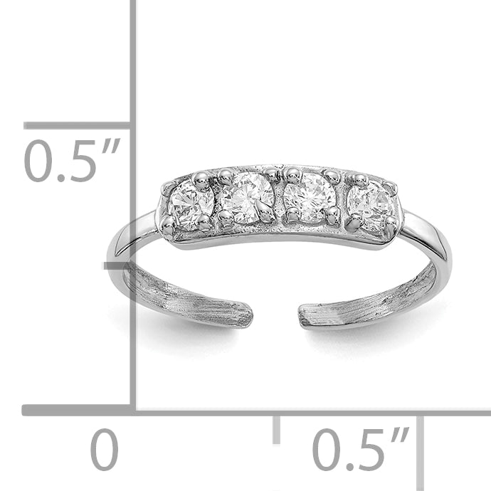 10K White Gold CZ Toe Ring