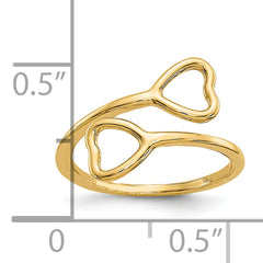 10K Double Heart Toe Ring