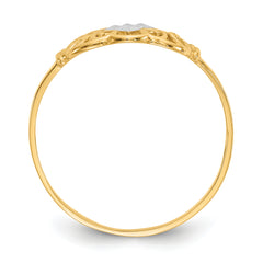 10K WithRhodium Filigree Ring